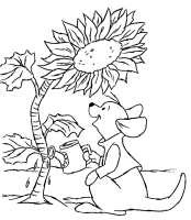 Een kleurplaat van  winnie de poeh - roe